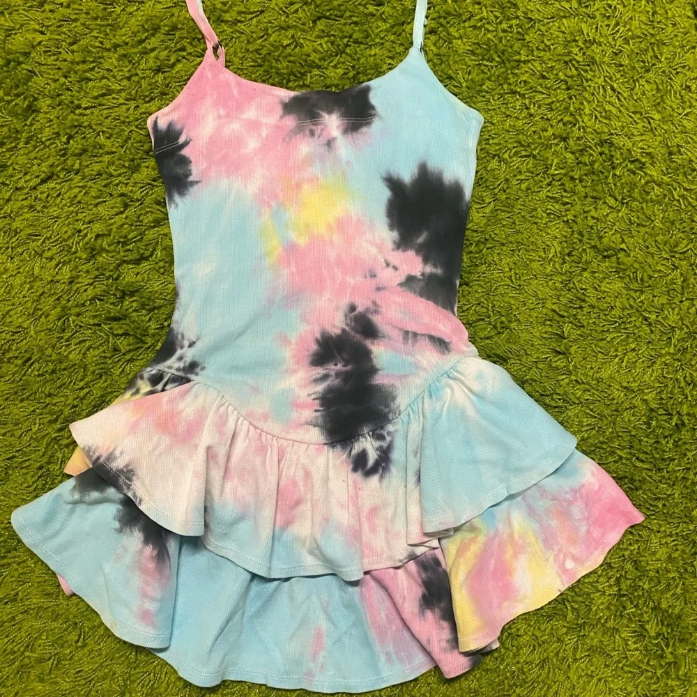 Vintage Betsey Johnson Archive Tie-Dye Ruffle Dress - Picture 1 of 4
